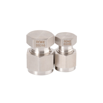 Stainless Steel Double Ferrule Tube Plug Compression Fitting 1/8'' to 1/2'' OD