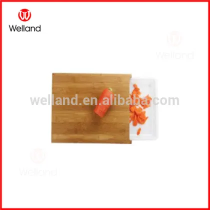 wooden chopping board with side drawers