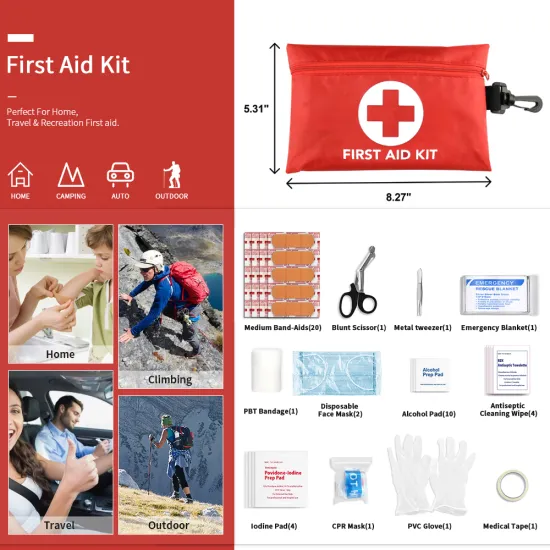 Medical mini first aid custom kit set bags with mask for travel car