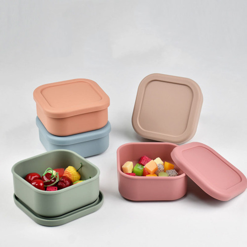 Квадратен силиконски контејнер за ужина за чување храна за оброци