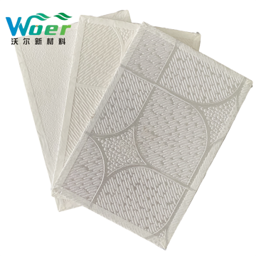 PVC Laminated Gypsum Ceiling Tiles with Aluminum Foil Back, 600x600mm