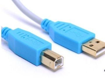 Transparent / Blue Flat Computer Usb Printer Cables 1.0m / 1.2m / 1.5m