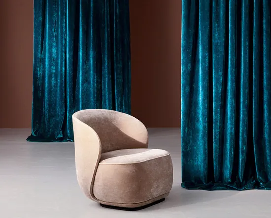 Recycled Polyester Crushed Holland Velvet Curtain Fabric