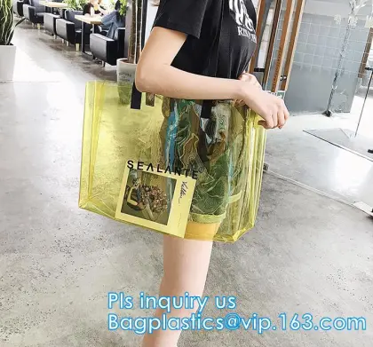pvc transparent zipper bikini cosmetic bag, tote lady waterproof PVC swimming transparent beach bag, beach bag swimming bag