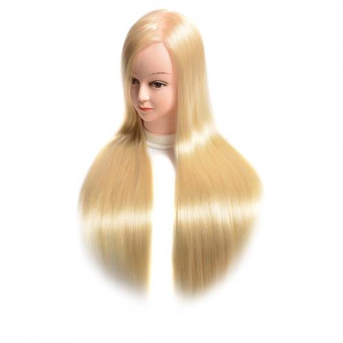 100% SYNTHETIC FIBER BLONDE COLOR MANNEQUIN HEAD FOR HAIRDRESSING PRATICE