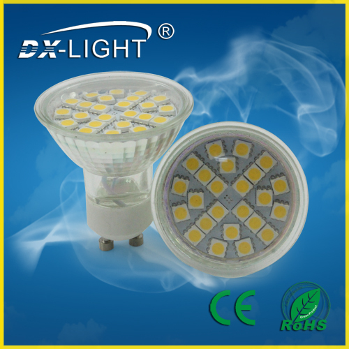 GU10 LED Spot Light 3.5W SMD5050 24D Glass White 310lumens