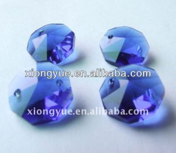 wholesale two holes octagon crystal glass bead chain in bulk