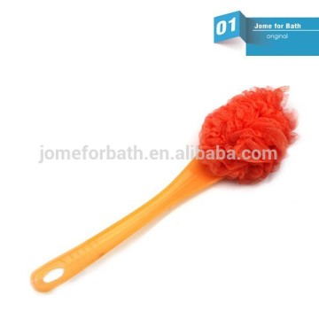 Colorful bath scrubber with wood handle,Direct factory/Manufactory supply