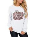 Halloween Leopard Print Pumpkin Graphic Sweatshirts