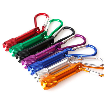 Custom Logo Mini 1 LED Flashlight with Carabiner Clip for Promotions