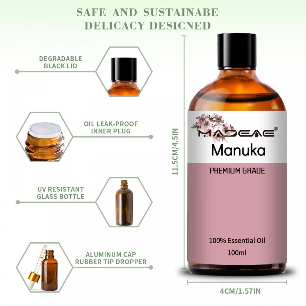 Óleo essencial de manuka orgânico a granel para difusor de aromaterapia, pele oleosa, cabelo