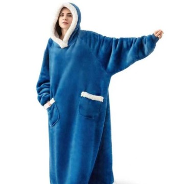 Hooded Sweatshirt with Logo 90x100cm or custom Sherpa Wearable Blanket with Sleeves Manufactory