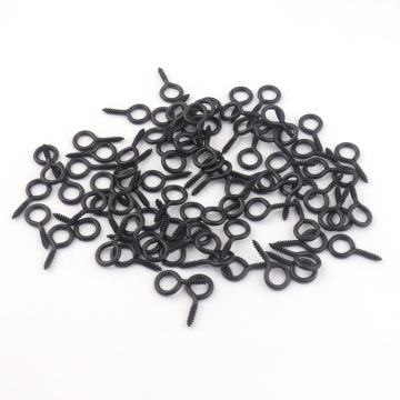 Skru kelopak mata kecil borong hitam dan cangkuk untuk membuat perhiasan DIY - 18mm