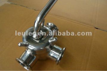 Sanitary Steel Plug Cock Valve Clamp end