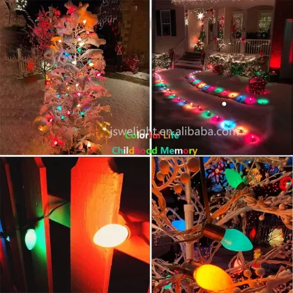 C7 Colored Incandescent Bulbs for Christmas Lights
