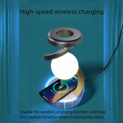 Светодиодная лампа с изменением цвета с беспроводной зарядкой