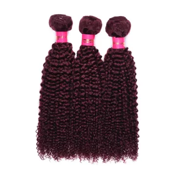 Mink Brazilian Human Hair Bundles, Wholesale Grade 9a Virgin Hair, 99j# Curly Wave Brazilian Human Hair Bundles