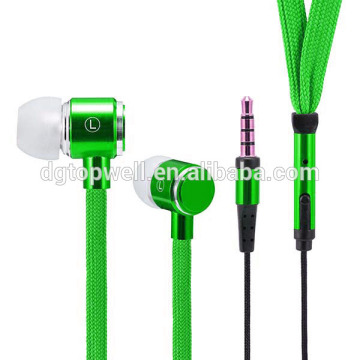 European popular metal shoelace headphone for girls
