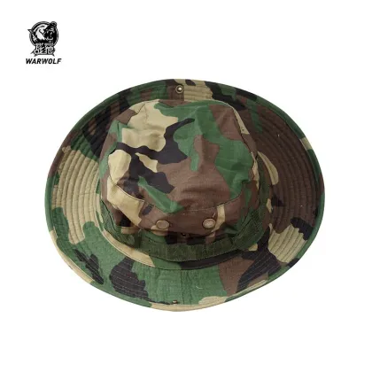 Woodland Camo Fisherman Bucket Hat Polyester/Cotton Comfort