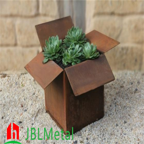 Rustic Weathered Steel Ground Planter Box