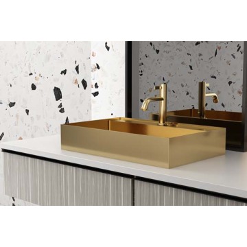 Sus304 Single Basin Handmade Topmount Salle de bain lavabo