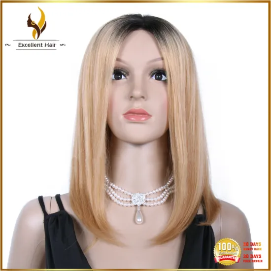 Best selling products in america 2016 two tone ombre colored hair brazilian human hair short bob lace front wig
