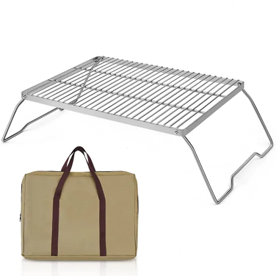 Portable 304 Stainless Steel Campfire Grill - Heavy Duty BBQ Camping Gear with Carrying Bag