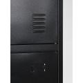 3 Doors Steel Locker Cabinet Black