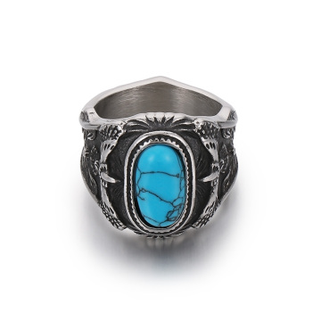 Kalen Unisex Neo-Gothic Stainless Steel &amp; Turquoise Steel
