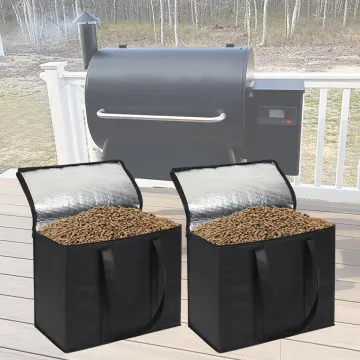 Wood Pellet Storage Containers Smoker Pellets Storage Bags with Base Plate