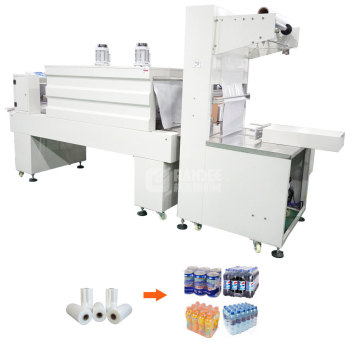 Semi-Automatic Plastic Water Bottle Shrink Wrapping Packaging Machine with Heat Shrinking Tunnel