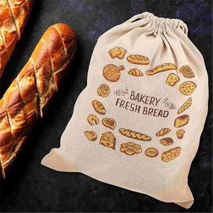 Eco friendly Reusable Lined Bread Bags for Homemade Bread Gift Giving Fresh Bread bag