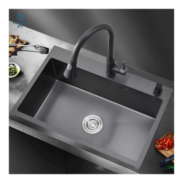 Modern Stainless Steel Nano Black Kitchen Sink with Single Bowl for Household Thickening