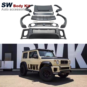 Upgraded Wide Body Kit for Suzuki Jimny - LB Style Front Bumper, Grille, Hood, Fender, Rear Spoiler (JB64/JB74)