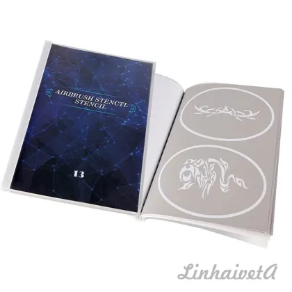 Linhaivet Airbrush Tattoo Template Book: 13 Stencil Designs for Airbrush Tattoos