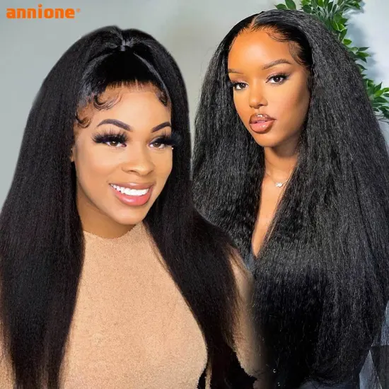 Kinky Straight Raw Brazilian Virgin Human Hair Hd Full Lace Frontal Wig Cheap Yaki Transparent Lace Front Human Hair Wig Vendor