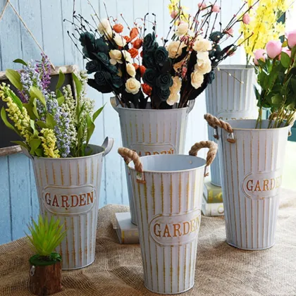 Bucket flower vase pot dry flower decorative factory