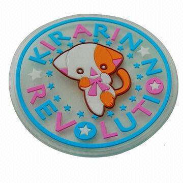 Garment label, made of soft PVC (6P-free), customized designs are welcome