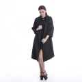 Blusão de cashmere preto longo