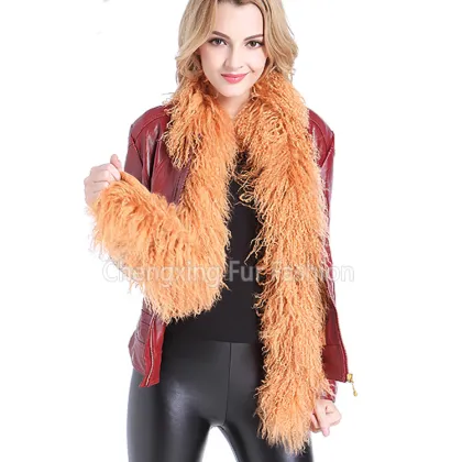 Fur Long Real Mongolian Lamb Fur Scarf