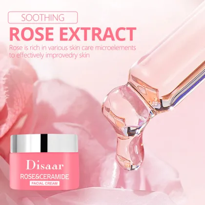 Rose & Ceramide Facial Cream - Vitamin E Skin Nourishing Moisturizer