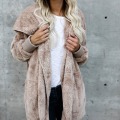 Women Hooded Cardigan Fuzzy Jacket