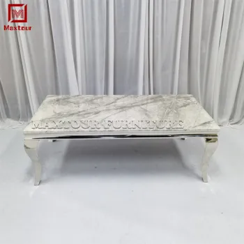Modern Luxury Louis Coffee Table: Marble Top & Stainless Steel for Home