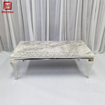 Moderner Luxus Louis Couchtisch: Marmor Top &amp; Edelstahl für Zuhause