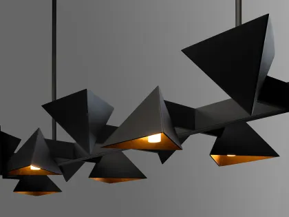 Jonathan Browning Brass Modern Vichy Linear Chandelier for Living Room