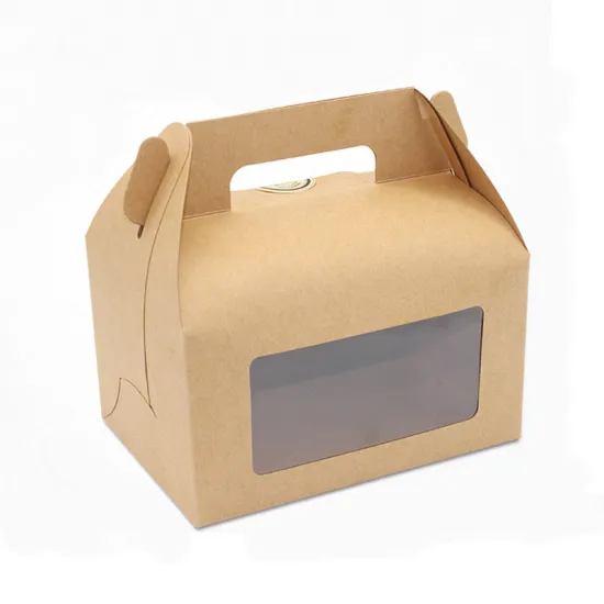 Brown kraft cake box with window bakery boxes