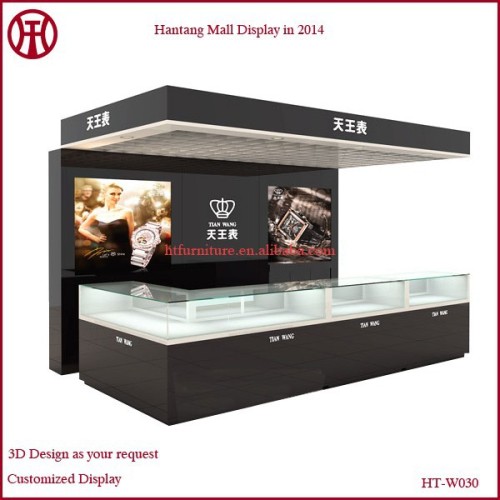 Customize Mall LED Wooden Watch Kiosk With Your Logo/LED Decoration/Light Advertising Box