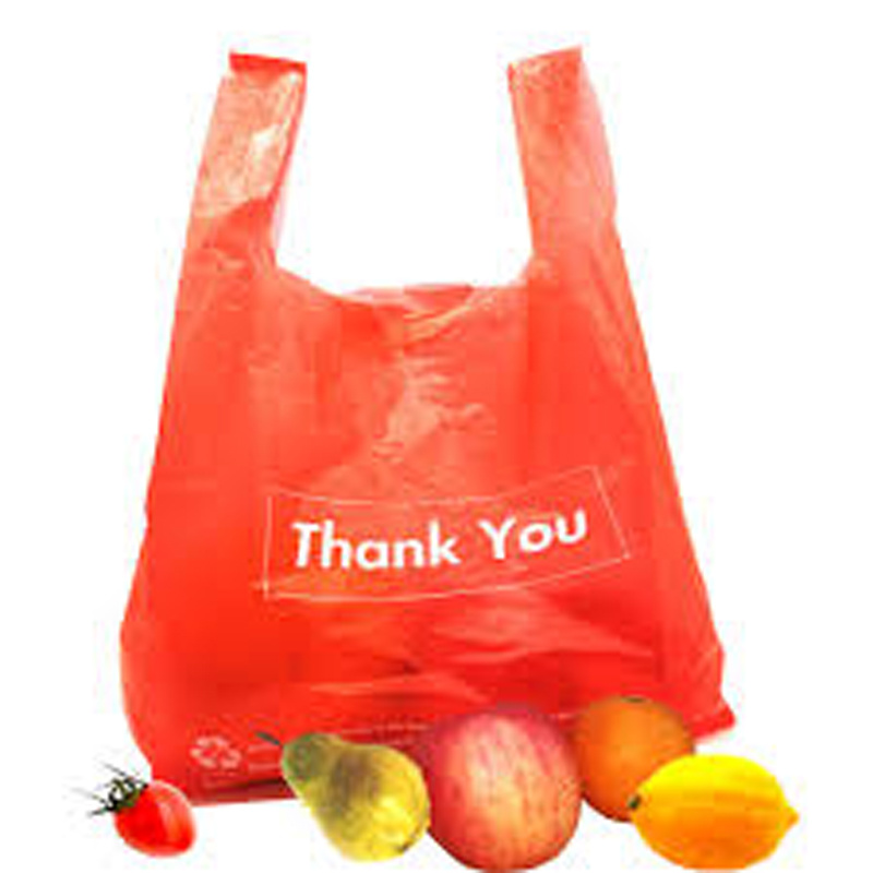 2021 Hot Selling Plastic PE T Shirt Take out Bag for Grocery Merchandise