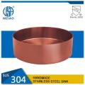 Stainless Steel Handmade Round Rose Gold Sink