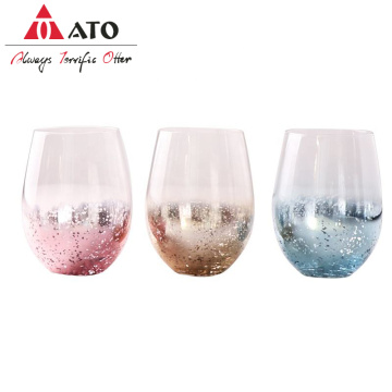 ATO Colored Electroplated Stemless Wine Tumbler Glasses